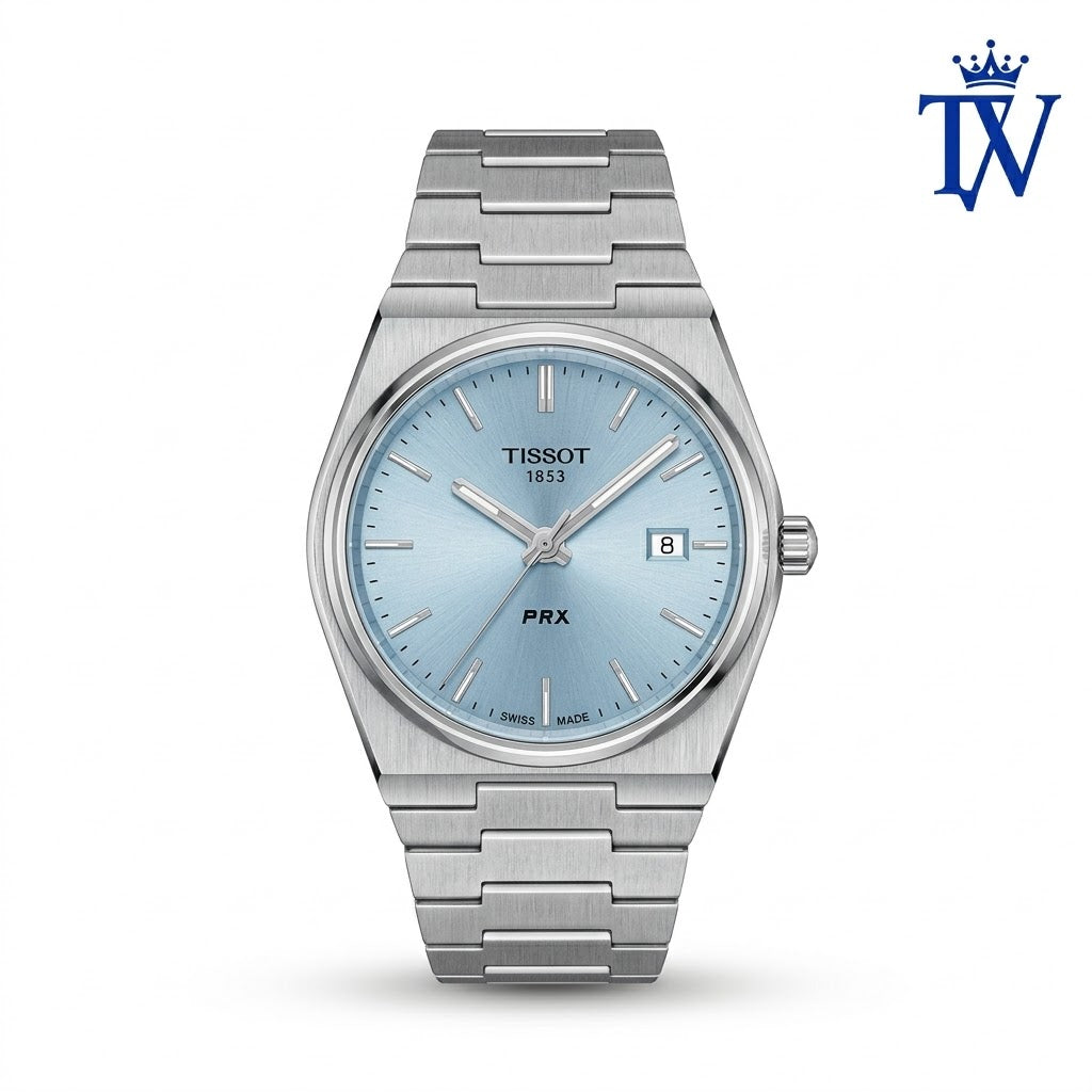 Tissot 1853 Classic Chronograph White Dial Silver Steel Watch Front View
