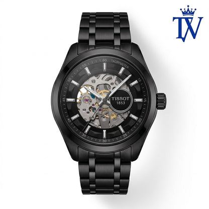 Tissot 1853 Couturier Automatic All Black Metal Watch Front View