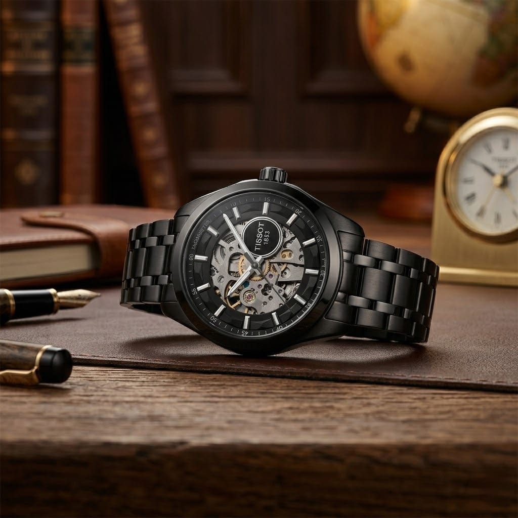 Tissot All Black Metal Lifestyle Wrist Shot for Executive Wear