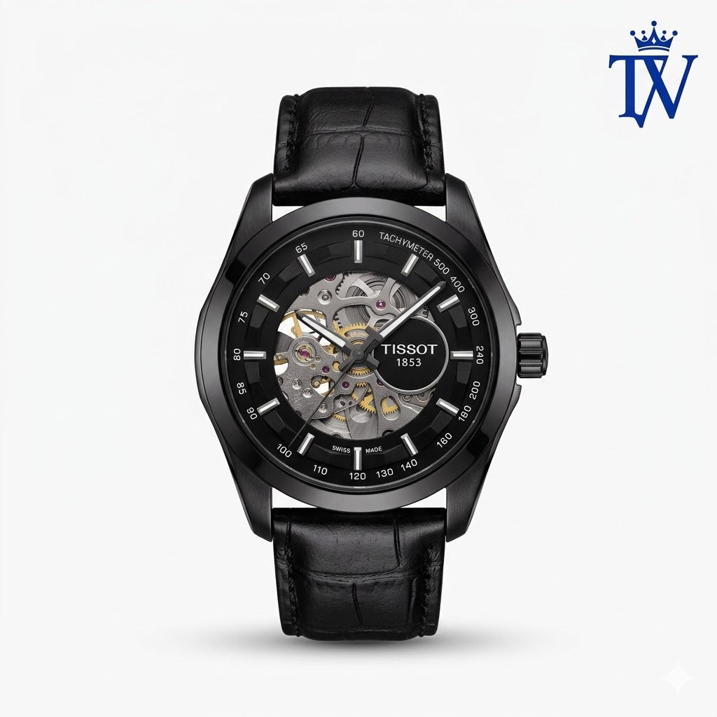 Tissot Automatic Full Black Men's Watch Front View Master Quality