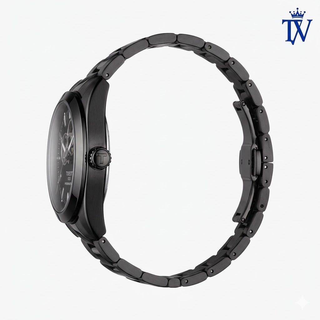 Tissot Black PVD Coated Stainless Steel Strap Close-up