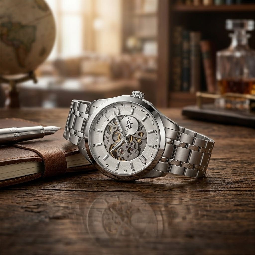 Tissot Couturier Silver Steel Lifestyle Wrist Shot for Professional Look