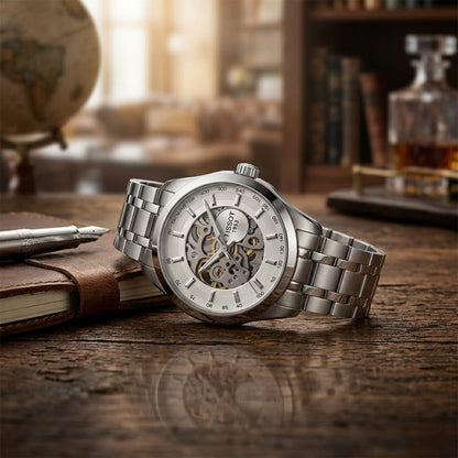 Tissot Couturier Silver Steel Lifestyle Wrist Shot for Professional Look