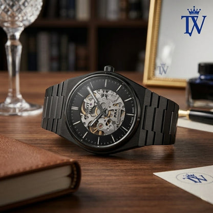 Tissot Matte Black PVD Coated Stainless Steel Strap Detail