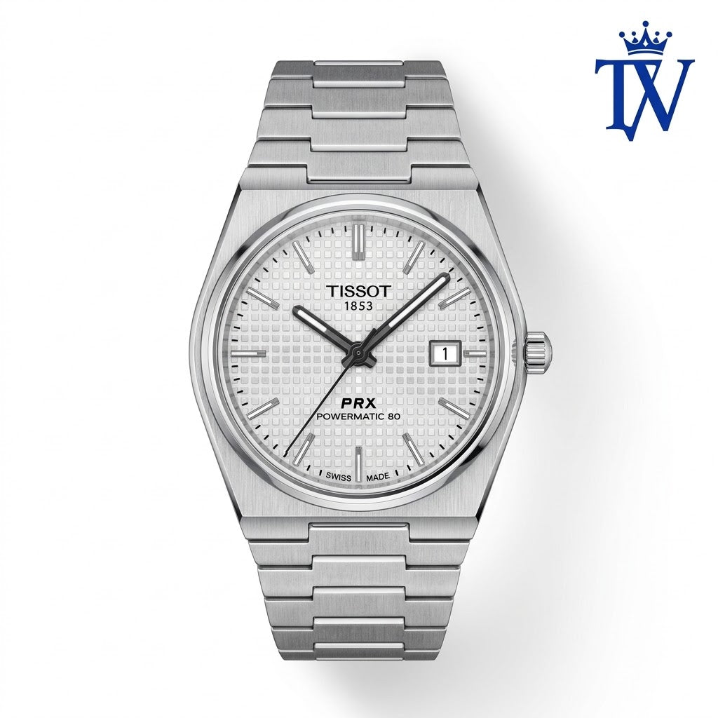 Tissot PRX 35mm Silver Steel Watch Front View First Copy
